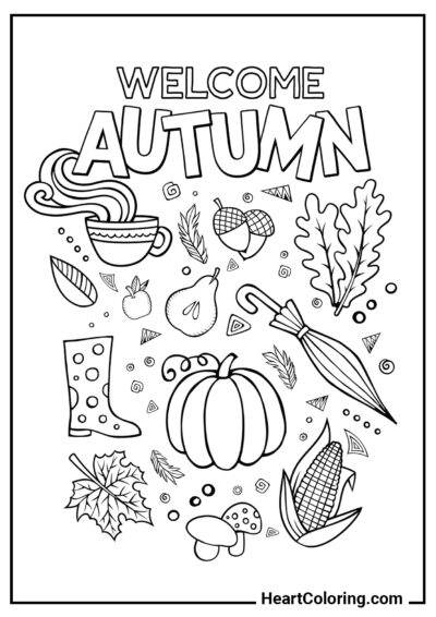 Bienvenue Automne - Coloriages d’Automne