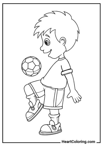 Ball juggling - Football Coloring Pages