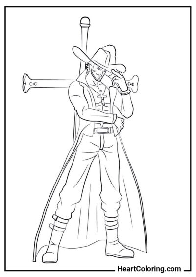 Dracule Mihawk - Desenhos de One Piece para Colorir