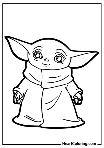 Piccolo curioso - Disegni di Baby Yoda da Colorare