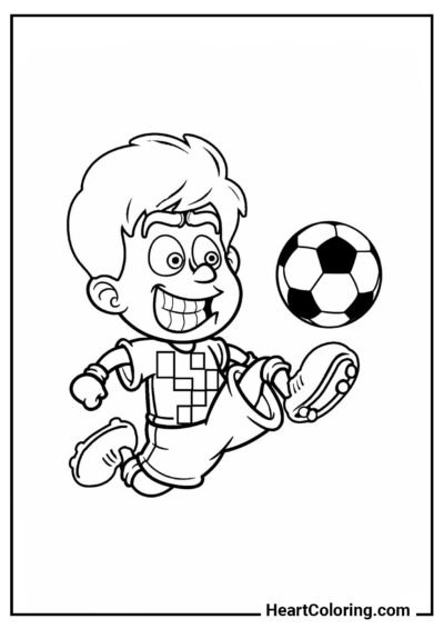 Petit joueur - Coloriages de Football