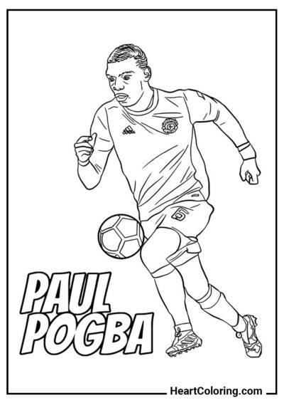 Paul Pogba - Desenhos de Futebol para Colorir