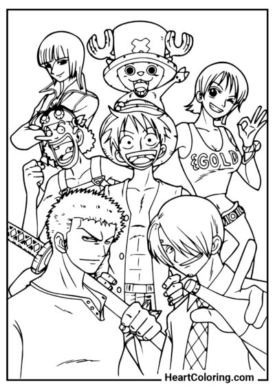 Dream Team - One Piece Coloring Pages