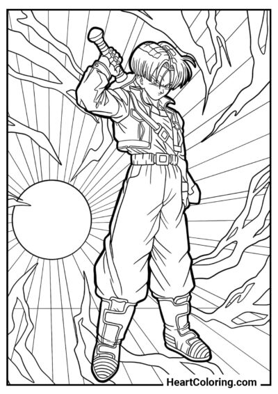 Trunks con la spada - Disegni di Dragon Ball Z da Colorare