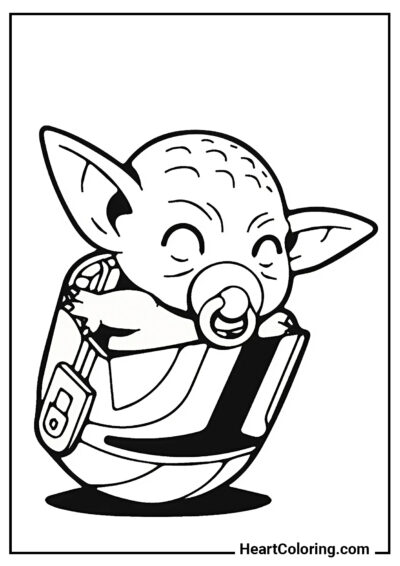 La nuova culla di Baby Yoda - Disegni di Baby Yoda da Colorare