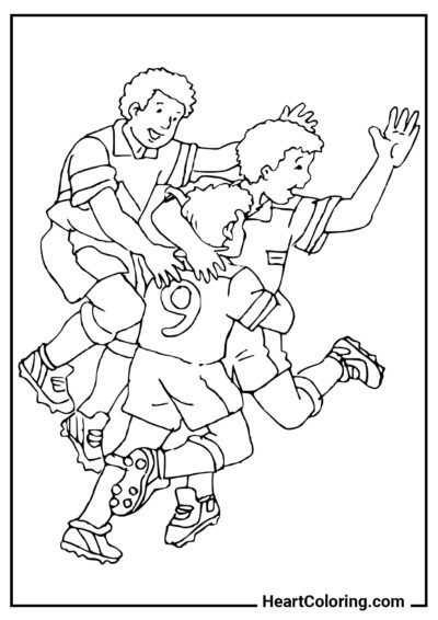 Football team - Football Coloring Pages