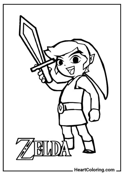 Brave Link with a Sword – perfect for coloring fun