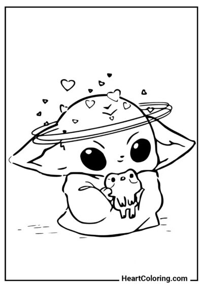 Piccolo adorabile - Disegni di Baby Yoda da Colorare