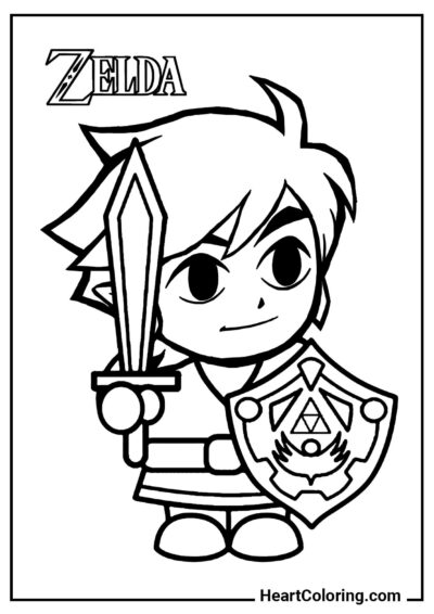 Free PDF coloring page: Chibi-Style Link