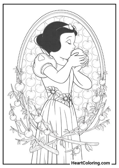 La manzana envenenada - Dibujos de Blancanieves para Colorear