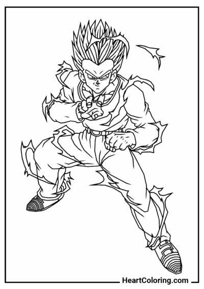 Gohan nel pieno della battaglia - Disegni di Dragon Ball Z da Colorare