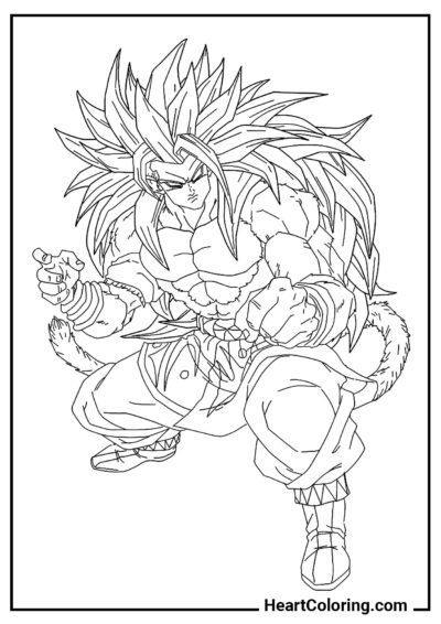 Goku in modalità bestia - Disegni di Dragon Ball Z da Colorare
