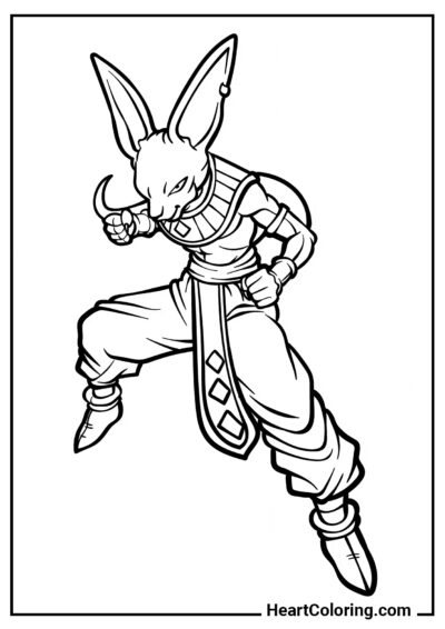 Beerus in combattimento - Disegni di Dragon Ball Z da Colorare
