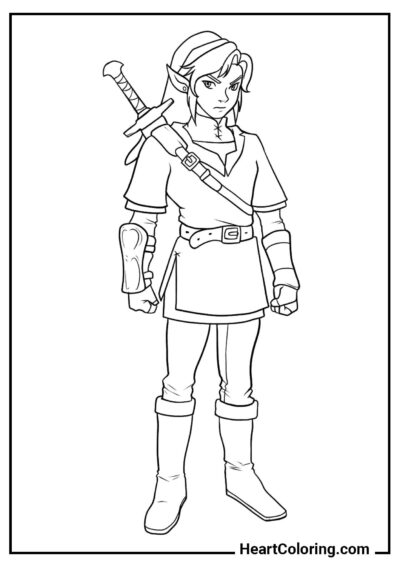 Printable coloring: The Hero of the Series from "Zelda Coloring Pages"