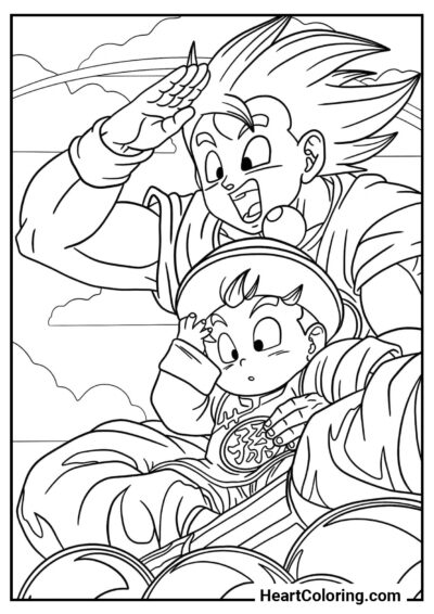 Verso terre lontane - Disegni di Dragon Ball Z da Colorare