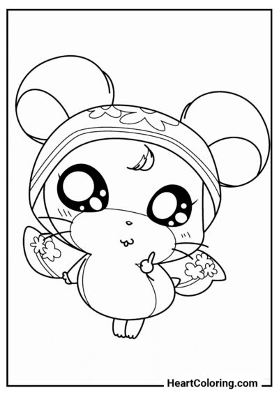 Cute Hamster - Kawaii Coloring Pages