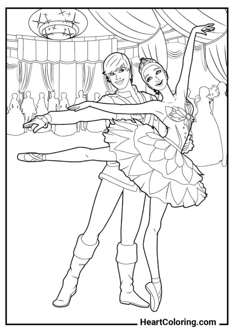 Dancing couple - Ballerina Coloring Pages