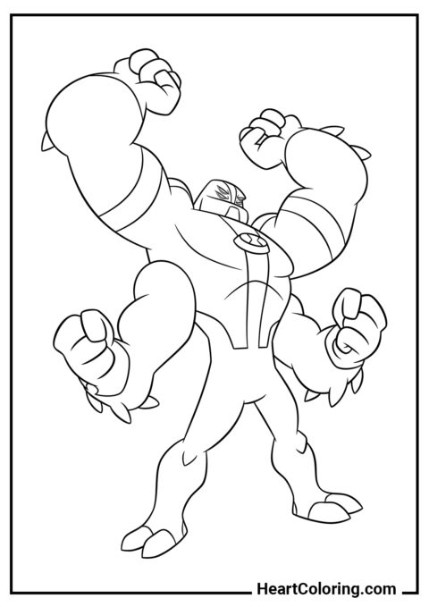 Four Arms - Ben 10 Coloring Pages