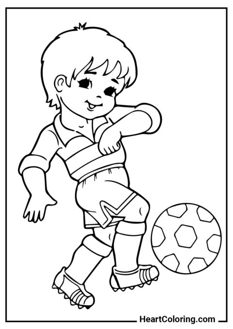 Pequeno jogador de futebol - Desenhos de Futebol para Colorir