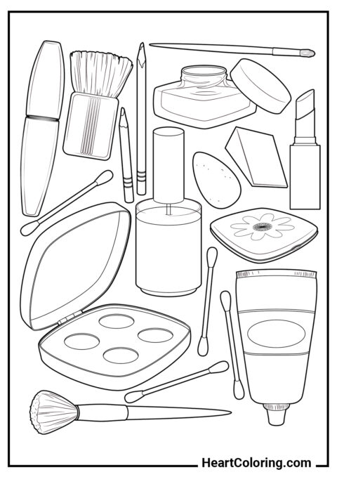 Makeup Products - Makeup Coloring Pages