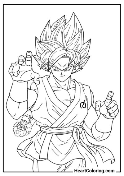 Goku pronto a combattere - Disegni di Dragon Ball Z da Colorare