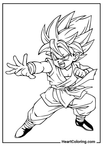 Chibi Goku - Disegni di Dragon Ball Z da Colorare