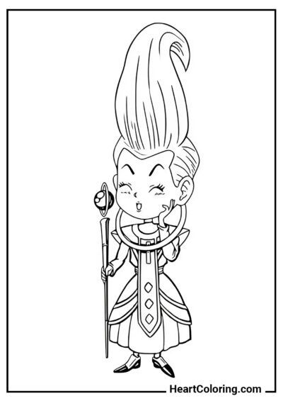 Whis in stile kawaii - Disegni di Dragon Ball Z da Colorare