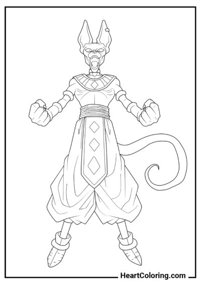 Beerus from the Dragon Ball Universe - Dragon Ball Z Coloring Pages