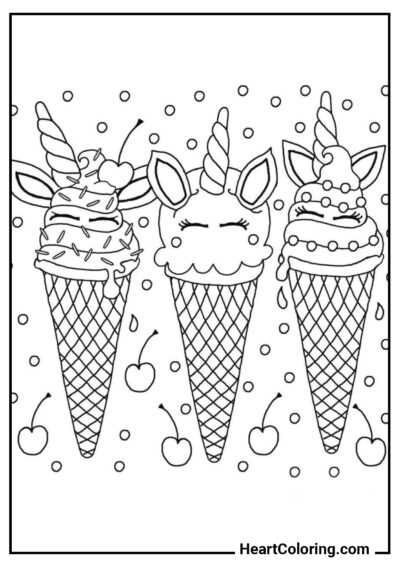 Gelato kawaii - Disegni di Kawaii da Colorare