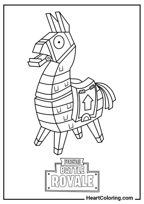 Loot Llama - Dibujos de Fortnite para Colorear