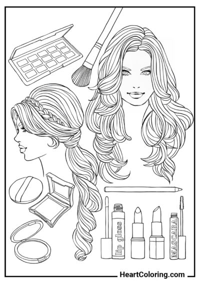 Makeup and Styling - Makeup Coloring Pages