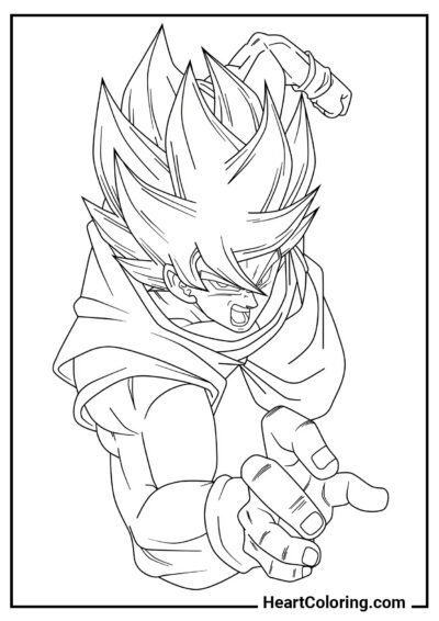 La battaglia di Gogeta - Disegni di Dragon Ball Z da Colorare
