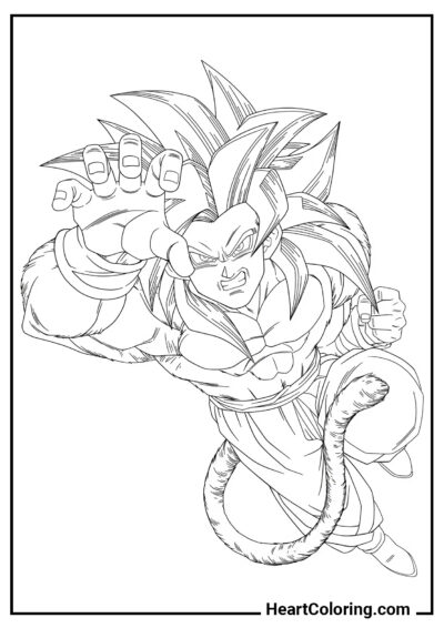 Attacco fulmineo - Disegni di Dragon Ball Z da Colorare