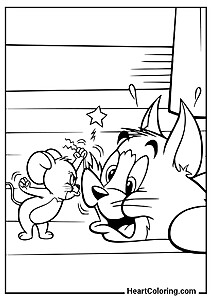 Color this image: Tom Passed Out from the "Tom and Jerry Coloring Pages" series