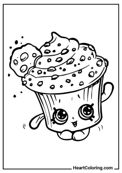 Cupcake - Dibujos Kawaii para Colorear