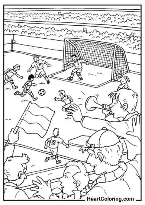 Torcedores - Desenhos de Futebol para Colorir