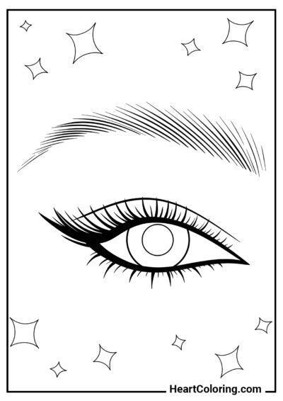 Glamorous Eye - Makeup Coloring Pages