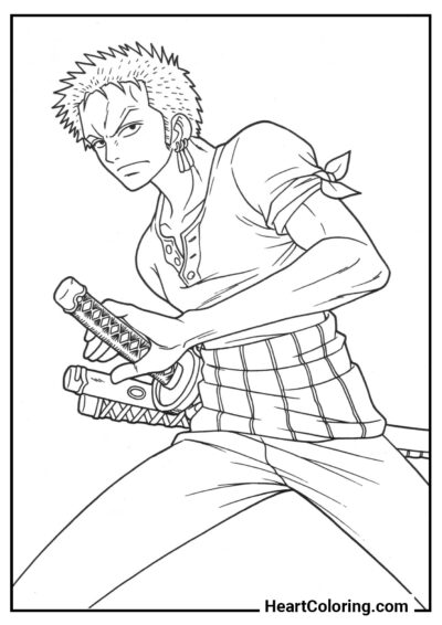 Roronoa Zoro - Desenhos de One Piece para Colorir