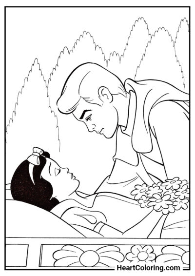 Réveil des princesses - Coloriages de Blanche Neige