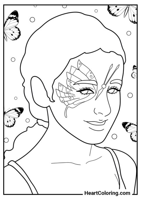 Butterfly makeup - Makeup Coloring Pages