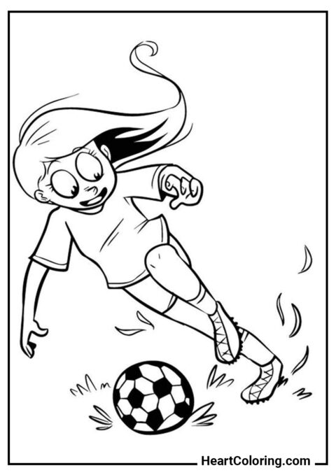 Jogadora de futebol - Desenhos de Futebol para Colorir