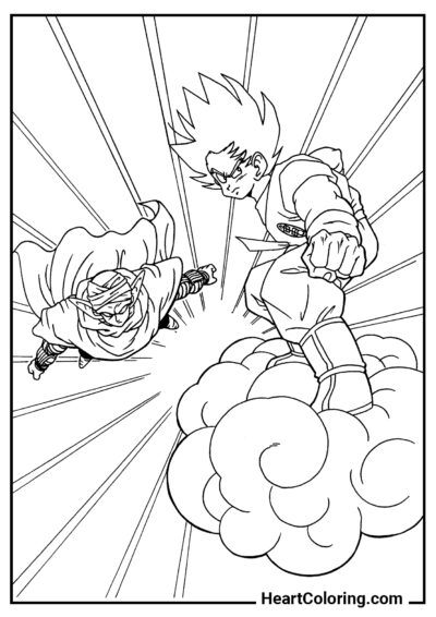 Goku et Piccolo - Coloriages Dragon Ball Z