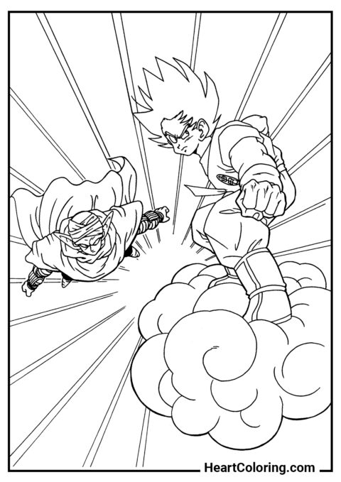 Goku et Piccolo - Coloriages Dragon Ball Z