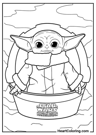 Grogu - Desenhos do Baby Yoda para Colorir