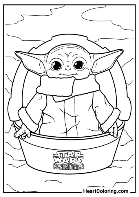 Grogu - Baby Yoda Coloring Pages