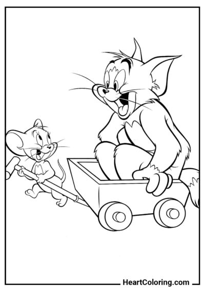 Melhores amigos - Desenhos do Tom e Jerry para Colorir