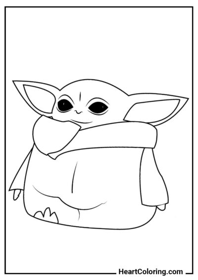 Bebê fofo - Desenhos do Baby Yoda para Colorir