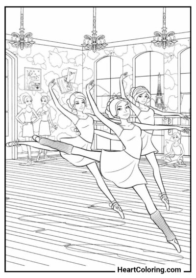 Estudio de ballet - Dibujos de Bailarina para Colorear