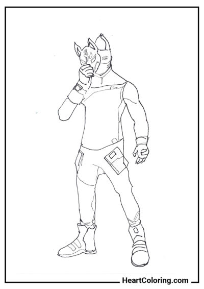 Drift with Mask in Hand - Fortnite Coloring Pages