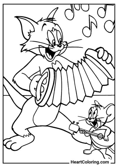 Musiciens - Coloriages de Tom et Jerry